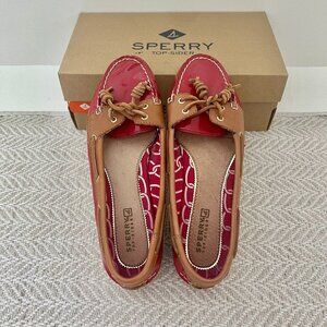 Women's Red Patent Leather Sperry Top-sider Boat Shoes Size 7.5